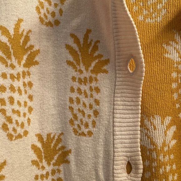Peppa Loves Pineapple Cardigan - wooden buttons, sz small, 3/4 sleeves - Picture 3 of 10